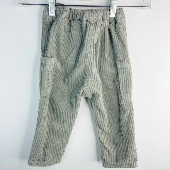 H&M Kids Toddler Boy Light Olive Green Corduroy Pants Brand New Size 18 months M - Picture 2 of 3